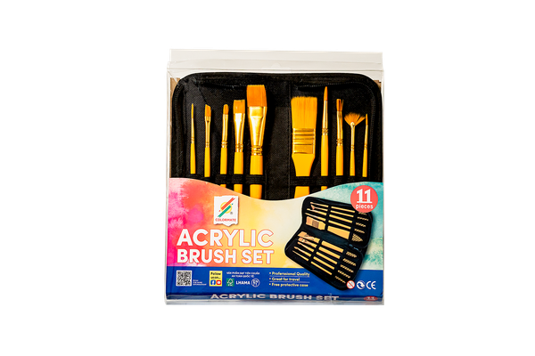  Bộ 10 cây cọ vẽ màu Acrylic tặng túi đựng cọ -Colormate 