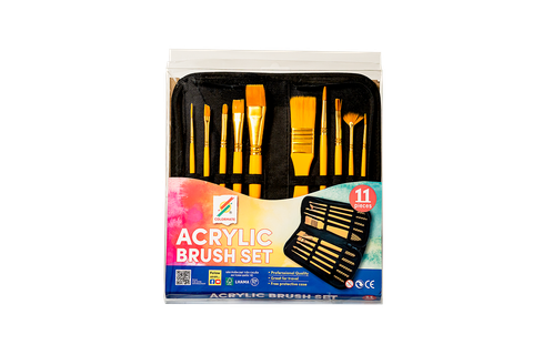 Bộ 10 cây cọ vẽ màu Acrylic tặng túi đựng cọ colormate