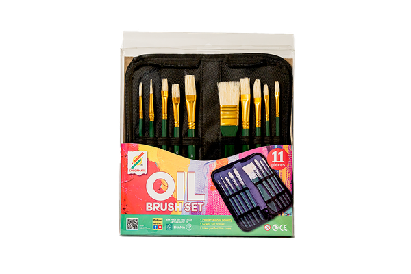  Bộ 10 cây cọ vẽ màu dầu tặng túi đựng cọ-Colormate 