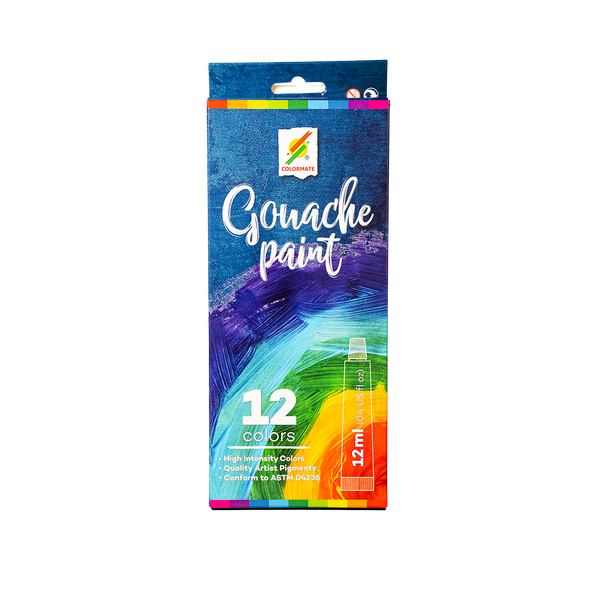  Hộp màu vẽ Gouache 12 tuýp 