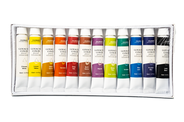  Hộp màu vẽ Gouache 12 tuýp 