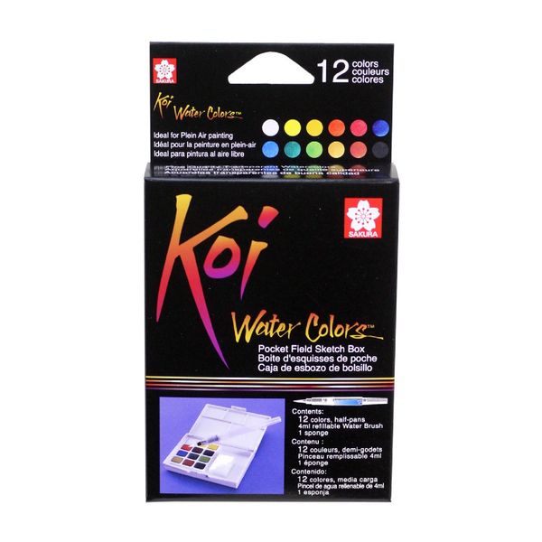  Màu nước Koi Water Color, bộ 12 màu, có cọ nước 