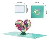  Thiệp 3D Trái Tim Hoa Màu Sắc 