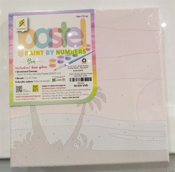  Tranh Tô Màu Số Hóa Pastel SEA 20x20cm-Colormate 