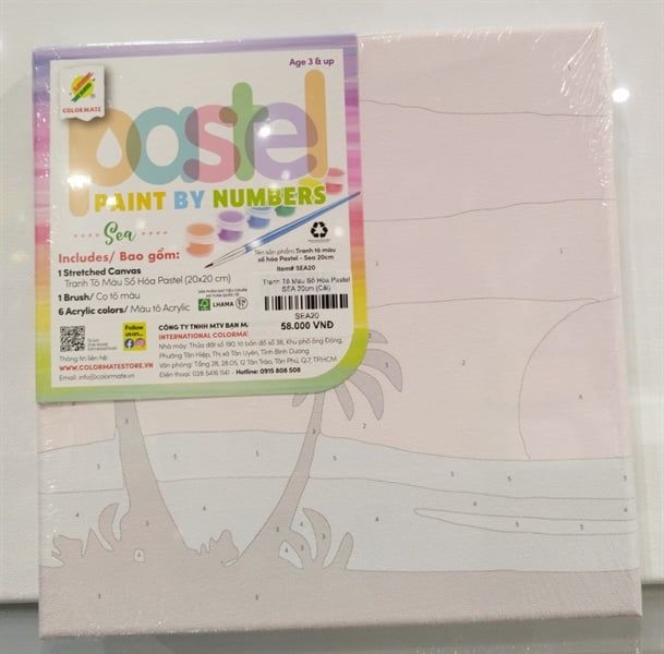  Tranh Tô Màu Số Hóa Pastel SEA 20x20cm-Colormate 