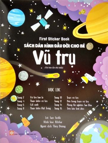 First sticker book - Sách dán hình đầu đời cho bé - Vũ trụ 75N_ST_USB