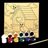  Canvas Gỗ Tô Màu 8x8 kèm dây màu và cọ (wooden painting canvas)-Colormate 