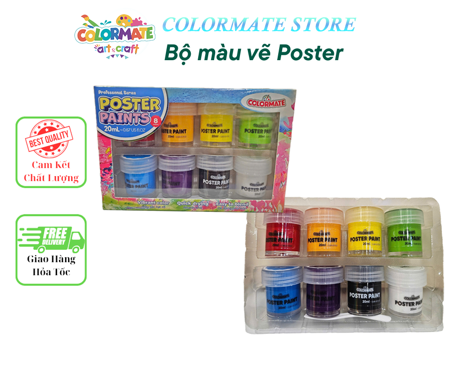  8 Chai màu vẽ Poster 20ml 
