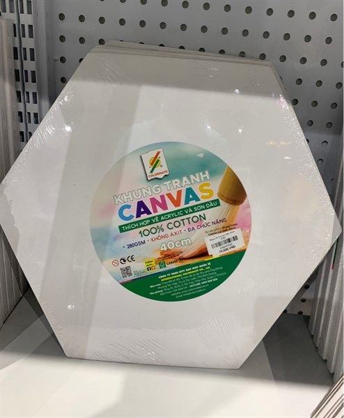  Khung tranh canvas lục giác 40cm-Colormate 