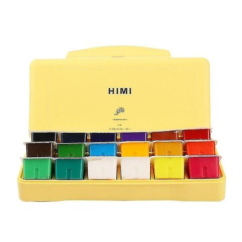 HIMI 18 Colors 30ml Gouache Paint Set Yellow Packaging