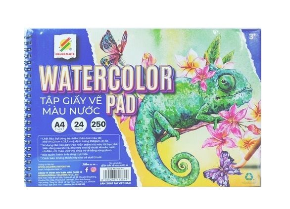  Tập Giấy Vẽ Màu Nước A4 (watercolor pad) 250GSM-Colormate 