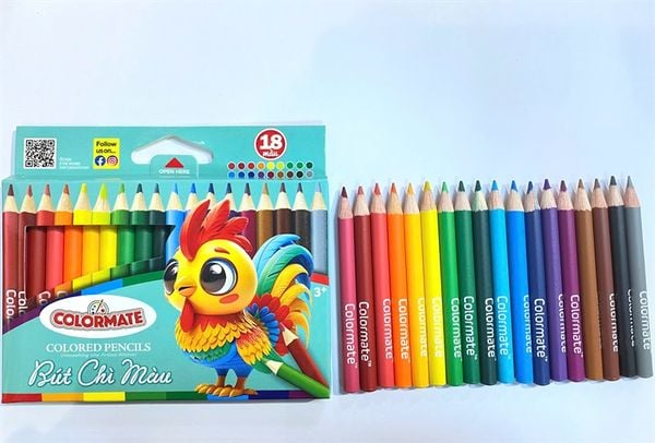  Hộp giấy 18 cây chì màu ngắn 