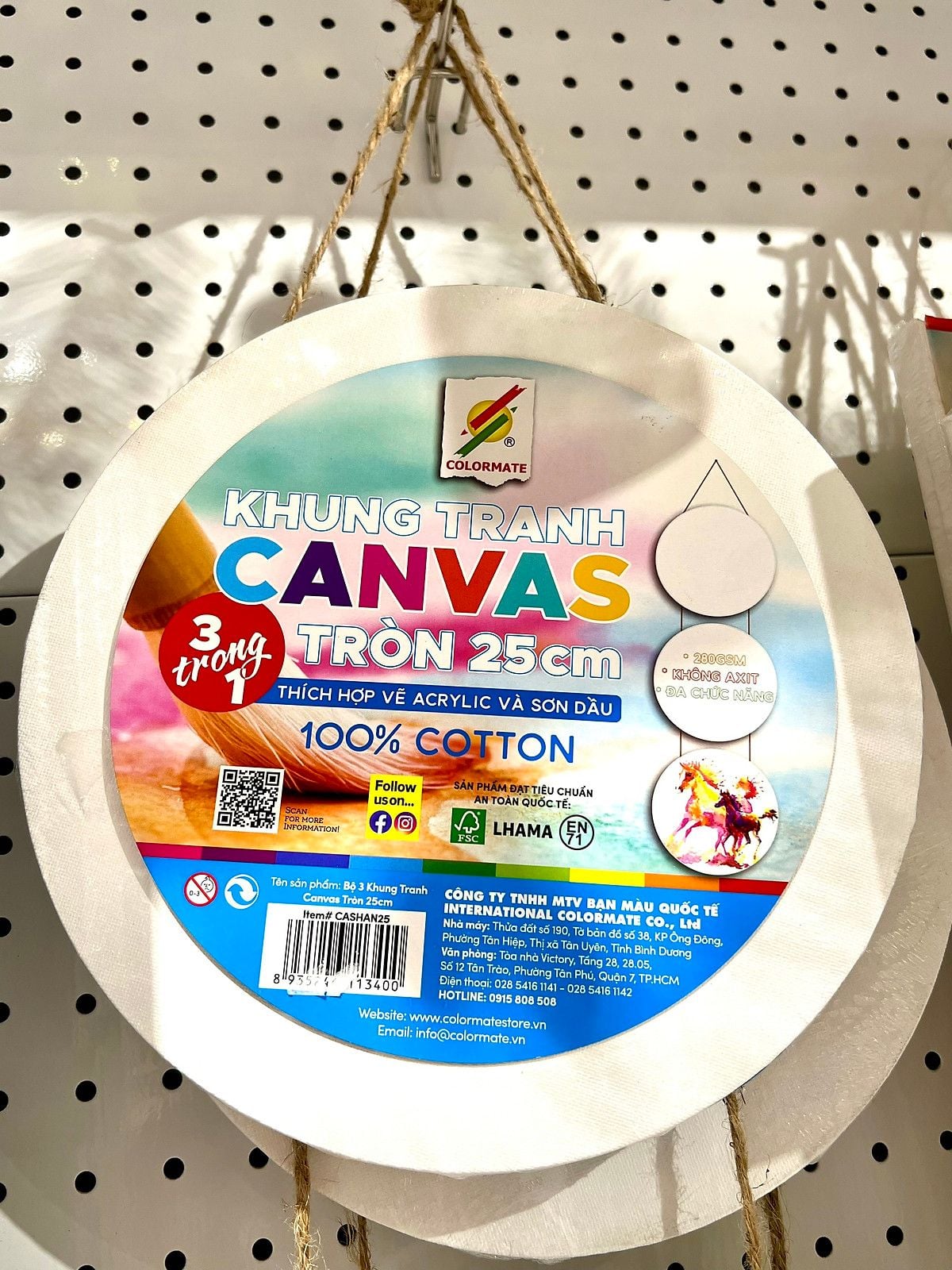  Khung tranh canvas treo 3pc 25cm-Colormate 