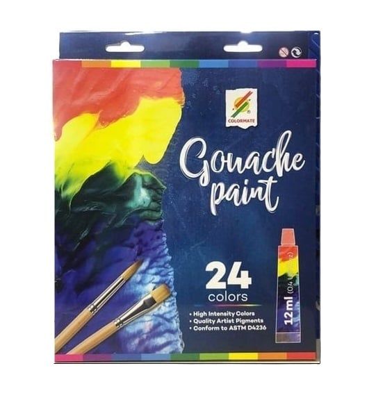  Hộp màu vẽ Gouache 24 tuýp-Colormate 