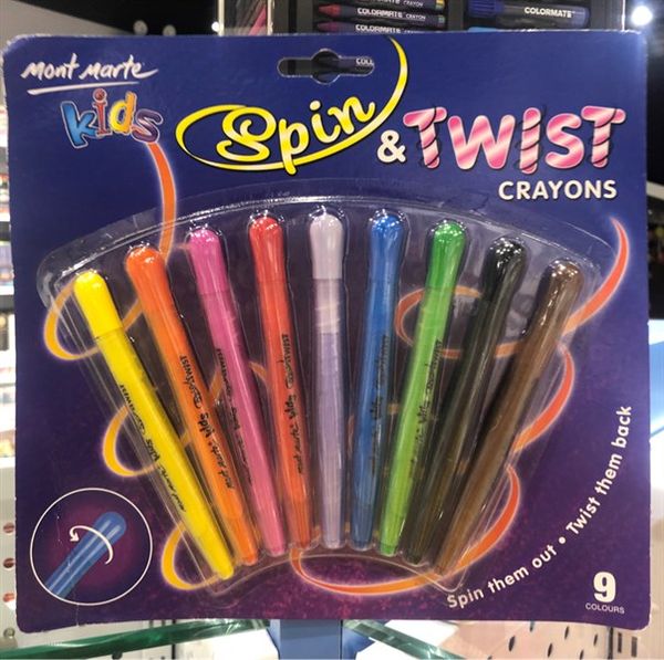  Bộ 9 Cây Bút Sáp Vặn Nắp Cho Bé 