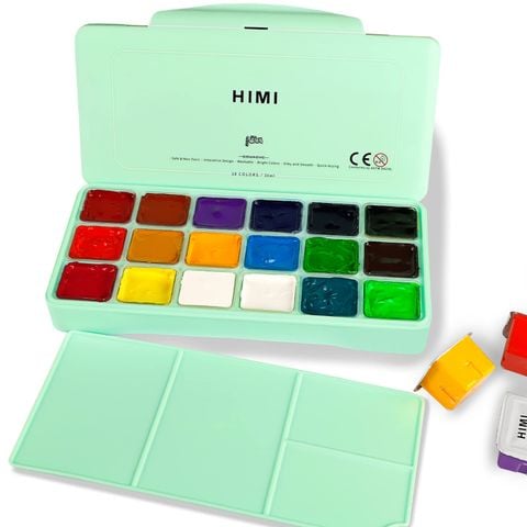 HIMI 18 Colors 30ml Gouache Paint Set Green Packaging