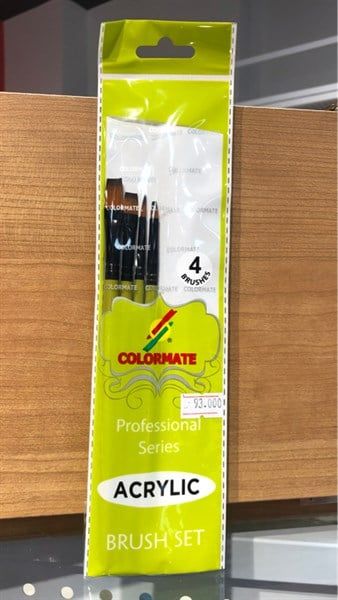  Bộ 4 Cây Cọ Vẽ Acrylic-Colormate 