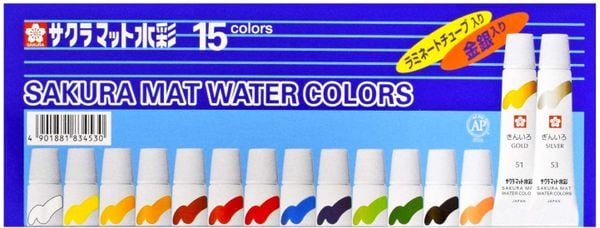 Màu nước Mat 5ml, bộ 15 màu 