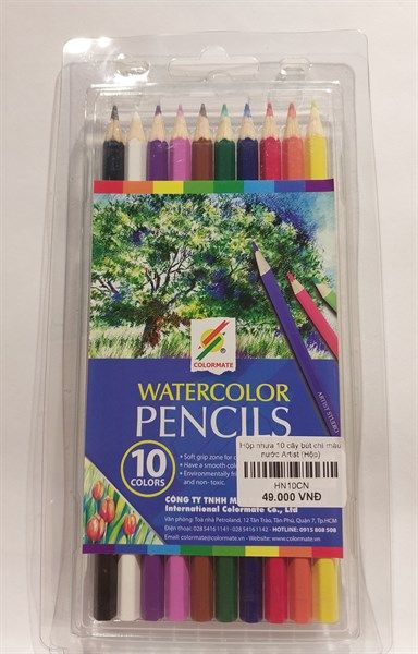  Hộp Nhựa 10 Cây Bút Chì Màu Nước Colormate 