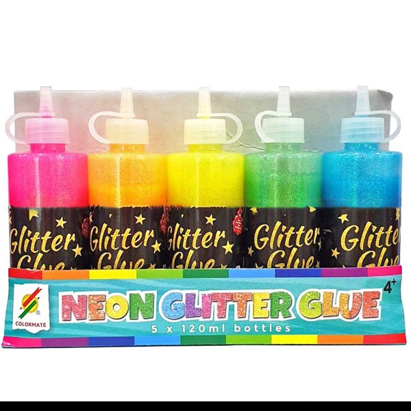  Chai Màu Vẽ Neon Glitter Glue 120ml 