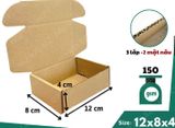  Hộp Carton Nắp Gài 12x8x4 