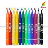  Bộ 12 Bút Lông FELTEEZ, Bút lông ngòi 1mm-Colormate 
