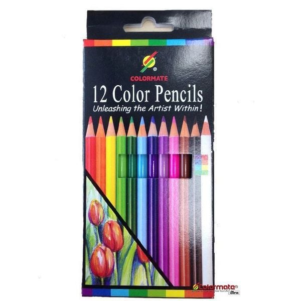  Bút chì màu 12 cây thường hộp giấy (color pencils)-Colormate 