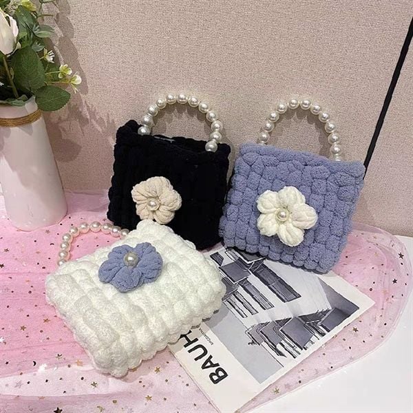  DIY đan túi len mịn 16x17x5 