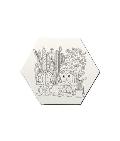  Bảng canvas in lục giác 25cm-Colormate 