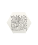  Bảng canvas in lục giác 25cm-Colormate 