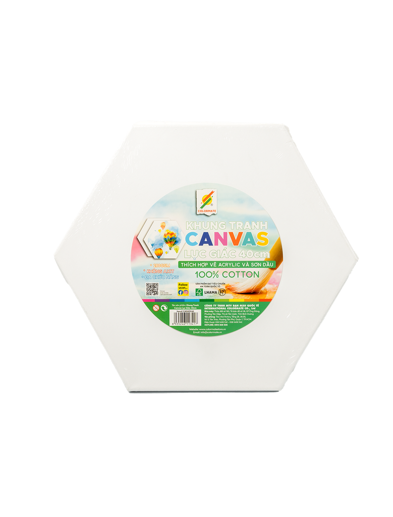 Khung tranh canvas lục giác 40cm