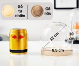  Chụp thủy tinh đế gỗ hình trụ 7X10 