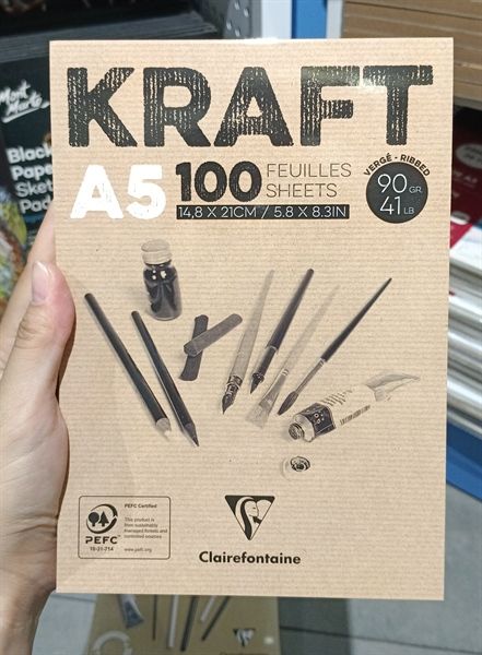  Glued pad brown Kraft 90g 100sh A5 