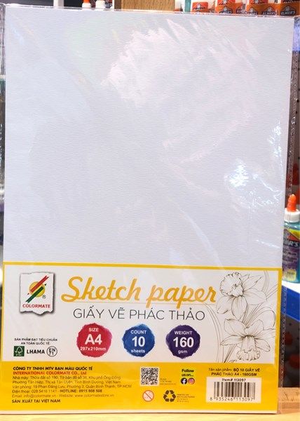  Giấy vẽ sketch A4 (tờ)-Colormate 