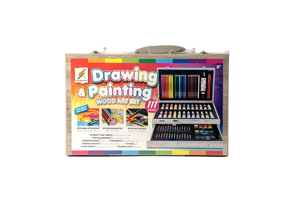 Bộ màu vẽ hộp gỗ M112 (wood art set)-Colormate 
