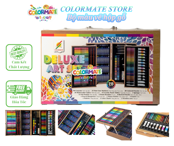  Bộ Màu Vẽ Hộp Gỗ MS-215W-Colormate 
