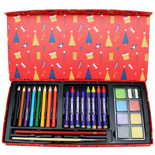  BỘ MÀU VẼ - HỘP GIẤY - M28NOEL (PREMIUM ART SET)-Colormate 