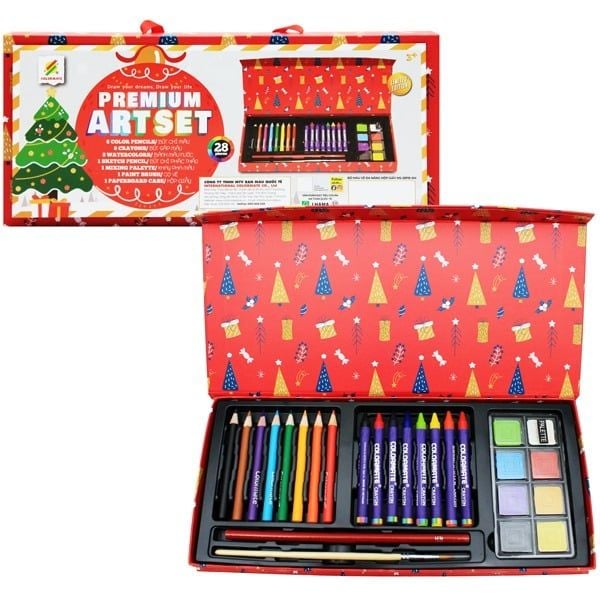  BỘ MÀU VẼ - HỘP GIẤY - M28NOEL (PREMIUM ART SET)-Colormate 