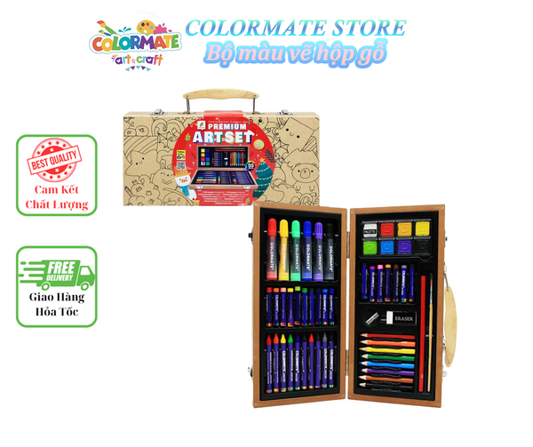 BỘ MÀU VẼ - HỘP GỖ M55 NOEL-Colormate 