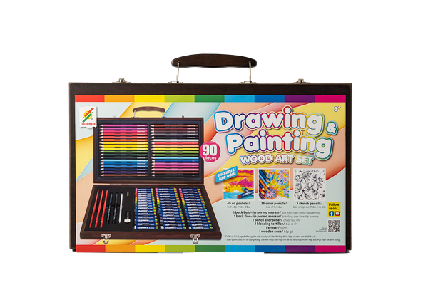  Bộ Màu Vẽ Hộp Gỗ 90 Chi Tiết-Colormate 