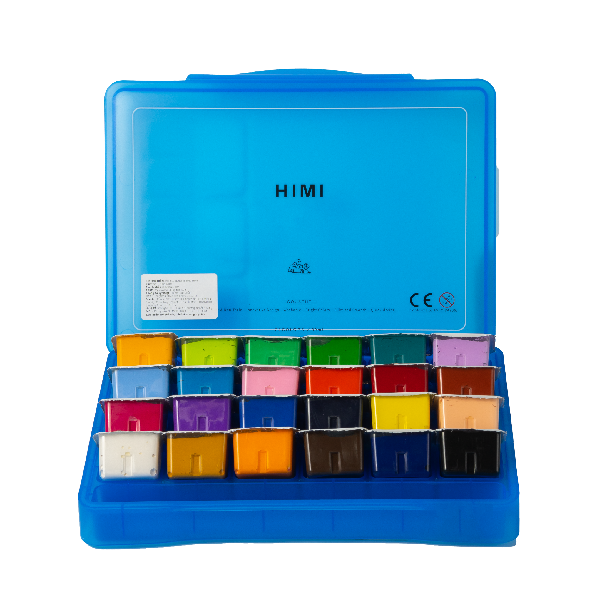 HIMI 24 Colors 30ml Gouache Paint Set Blue Packaging – Colormate Art ...