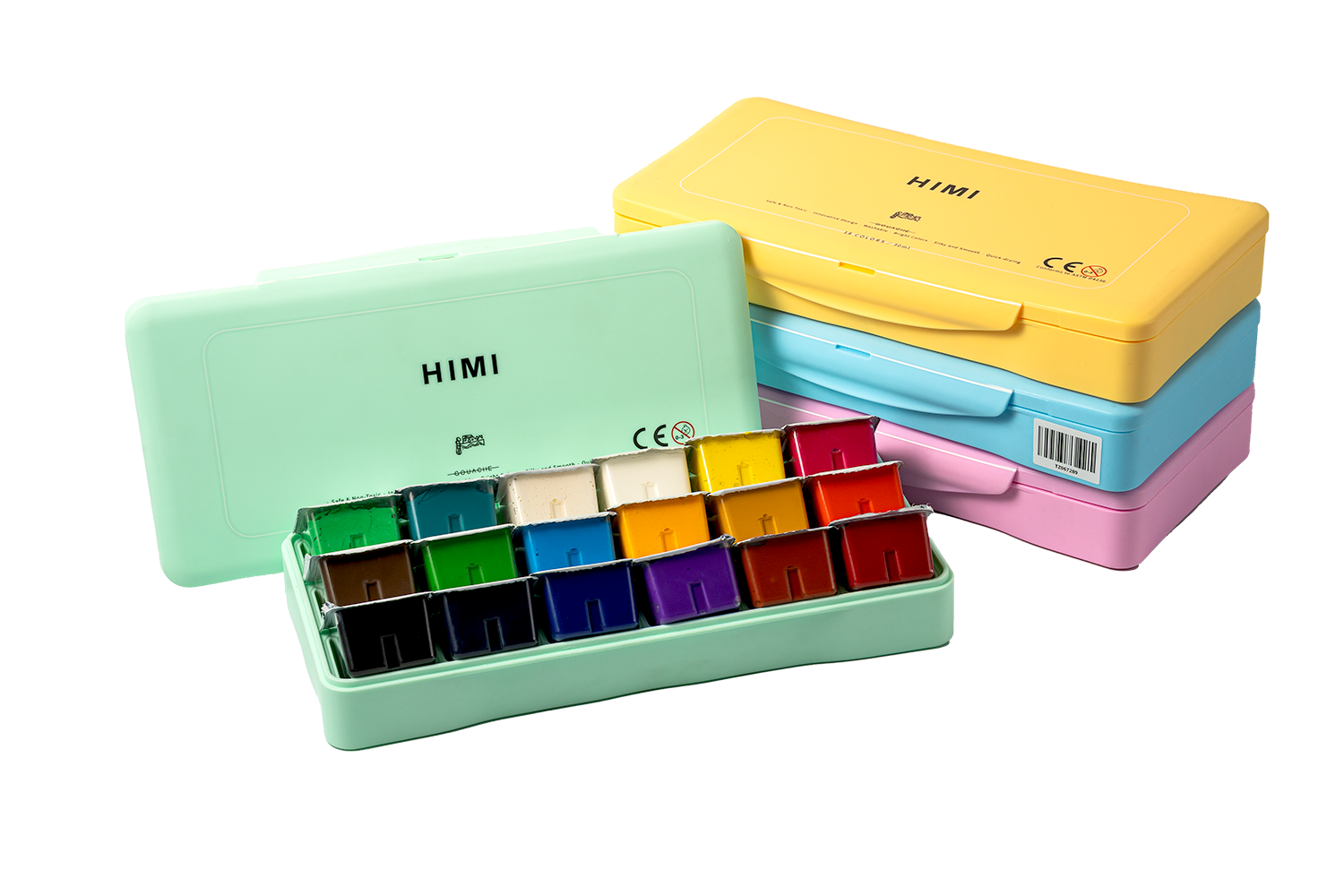 HIMI 18 Colors 30ml Gouache Paint Set Green Packaging – Colormate Art ...