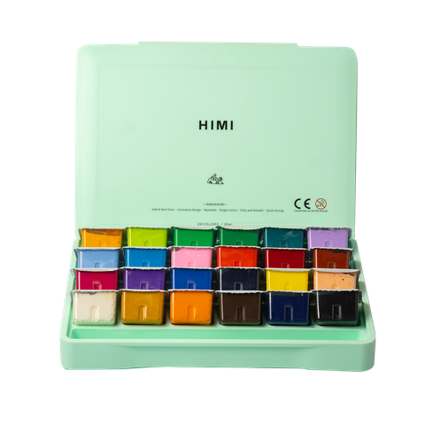 HIMI 24 Colors 30ml Gouache Paint Set Green Packaging