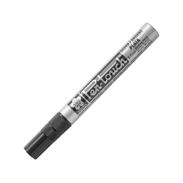  Bút lông Pen Touch, nét vừa 2.0mm, màu Bạc 