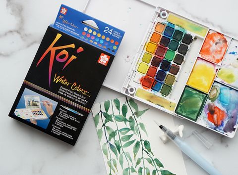 Màu nước Koi Water Color, bộ 24 màu, có cọ nước