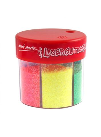 Laser Glitter Shaker 6 Fluro Colors 50gm
