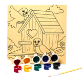  Canvas Gỗ Tô Màu 8x8 kèm dây màu và cọ (wooden painting canvas)-Colormate 