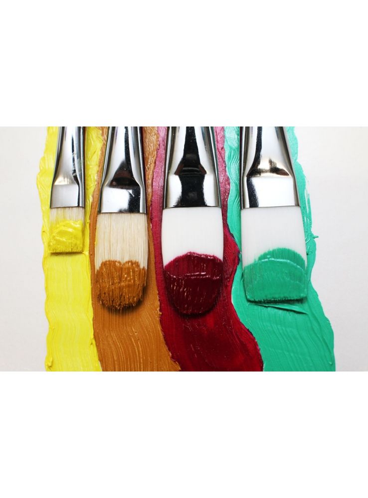  Bộ 4 Cây Cọ Sơn Dầu Đầu Vuông và Đầu Vát 