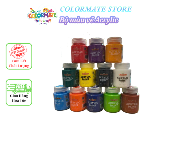  Chai màu vẽ Acrylic 40ml-Colormate 