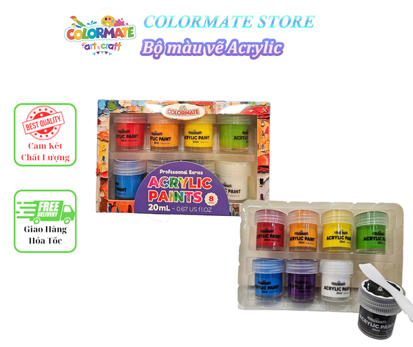  8 Chai màu vẽ Acrylic 20ml 